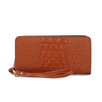 MKF Collection Eve Genuine Leather Crocodile-Embossed Wristlet Wallet