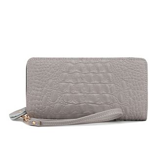 MKF Collection Eve Genuine Leather Crocodile-Embossed Wristlet Wallet