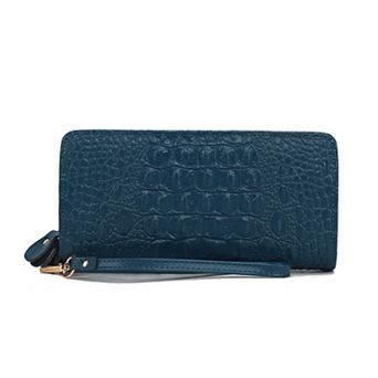 MKF Collection Eve Genuine Leather Crocodile-Embossed Wristlet Wallet