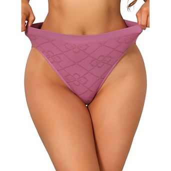 Women's Mid Waisted Underwear Panties High-Cut Full Coverage Briefs with Plaid Pattern