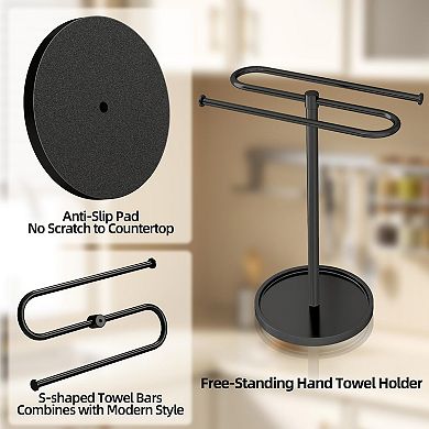 Stainless Steel S Shape Free Standing Towel Holder Stand For Bathroom Kitchen