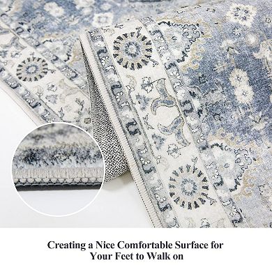 Ultra Soft Washable Hallway Runner Rug Stain Resistant Non Slip Low Pile Carpet