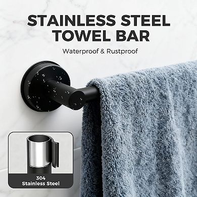 Adjustable Suction Cup Towel Bar Stainless Steel Adjustable Bathroom Rack