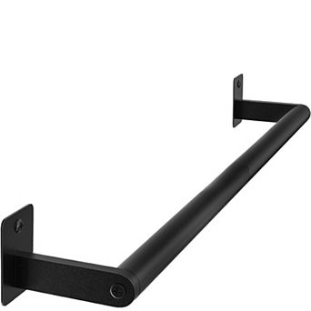 24 Inch Wall Mounted Towel Bar Heavy Duty Rustproof Bathroom Organizer Matte Black
