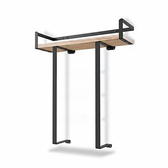 Wall Mounted Metal Wood Bathroom Towel Rack Storage Organizer For RV Camping
