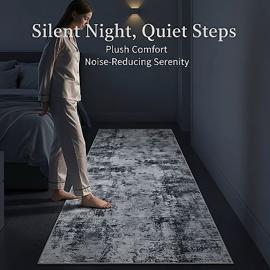 Washable Non Slip Runner Rug Soft Low Pile Easy Clean High Traffic Floor Mat