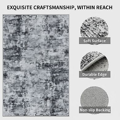 Washable Non Slip Runner Rug Soft Low Pile Easy Clean High Traffic Floor Mat
