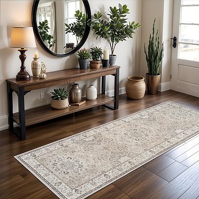 Washable Hallway Runner Rug Non Slip Stain Resistant Farmhouse Floor Mat