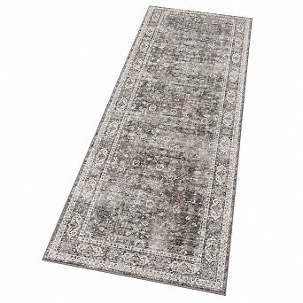 Washable Boho Area Rug Soft Low Pile Non Slip Pet Friendly