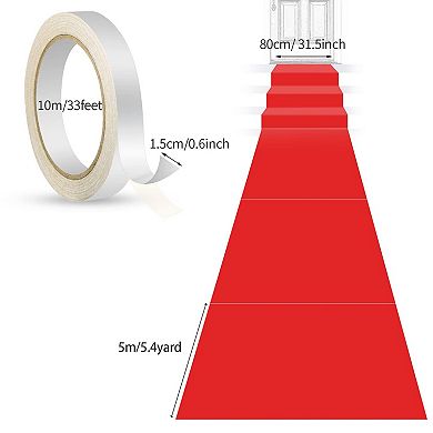 Red Carpet Runner Rug With Carpet Tape For Wedding Party Holiday Events