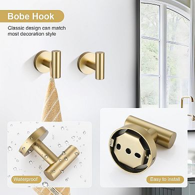 5 Piece Bathroom Accessories Set SUS304 Stainless Steel Brushed Hardware