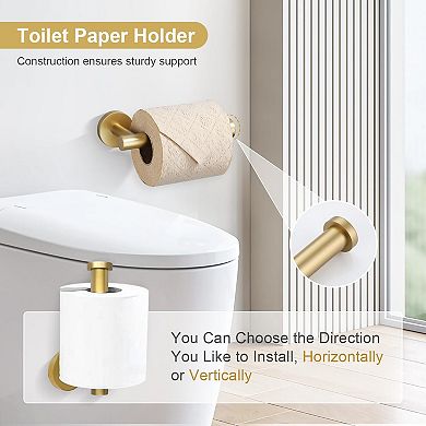 5 Piece Bathroom Accessories Set SUS304 Stainless Steel Brushed Hardware