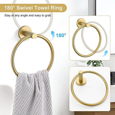 5 Piece Bathroom Accessories Set SUS304 Stainless Steel Brushed Hardware