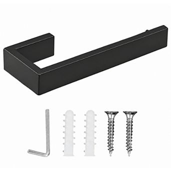Matte Black Stainless Steel Hand Towel Holder Modern Wall Mount Rack