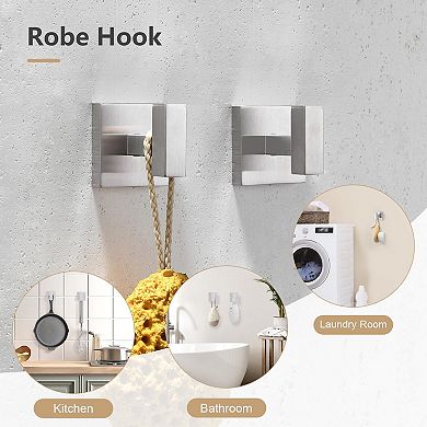 5 Piece SUS304 Stainless Steel Brushed Nickel Bathroom Hardware Set Wall Mounted