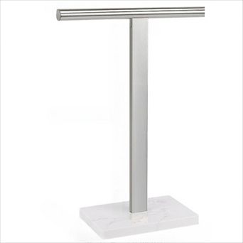 304 Stainless Steel T Shape Hand Towel Holder Marble Base Countertop Stand