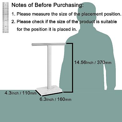 304 Stainless Steel T Shape Hand Towel Holder Marble Base Countertop Stand