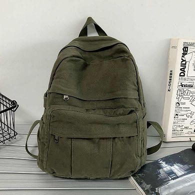 Retro Aesthetic Canvas Backpack For Men Women School Travel Laptop Bag