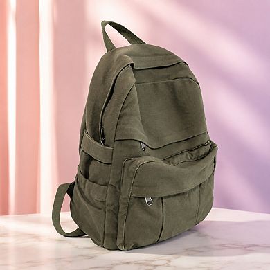 Retro Aesthetic Canvas Backpack For Men Women School Travel Laptop Bag