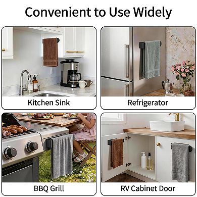 Strong Adhesive Wall Mounted Hand Towel Holder 2 Pack For Bathroom Kitchen RV