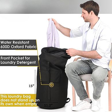 115L Extra Large Heavy Duty Backpack Laundry Bag With Shoulder Straps