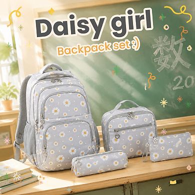 3 Print 3 Pack Elementary Backpack Lunch Box Set Waterproof Nylon School Bag
