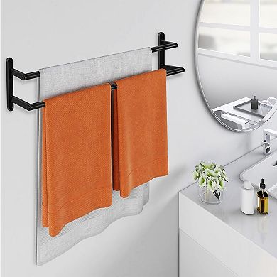 24 Inch Double Towel Bar Stainless Steel Wall Mounted Rack For Bathroom Kitchen