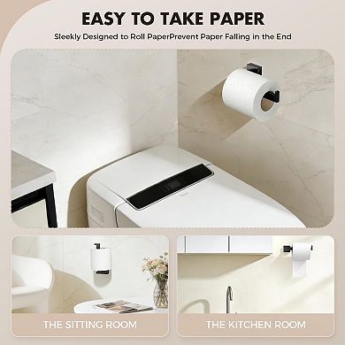 5 Piece SUS304 Stainless Steel Matte Black Bathroom Hardware Wall Mount Set