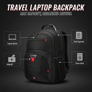 Extra Large TSA Approved Travel Rucksack Laptop Pack With USB Charging Port