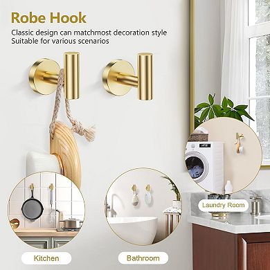 5 Piece SUS304 Stainless Steel Bathroom Hardware Wall Mount Set