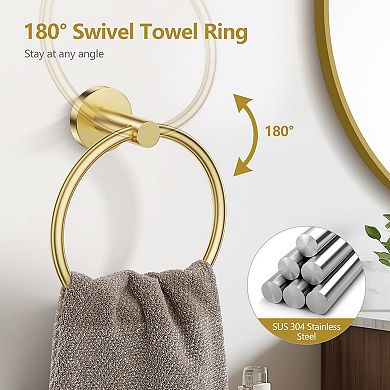5 Piece SUS304 Stainless Steel Bathroom Hardware Wall Mount Set