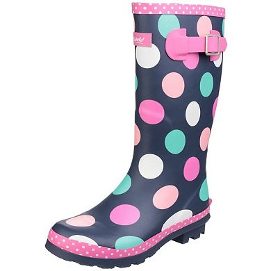 Cotswold Childrens Girls Dotty Spotted Wellington Boots