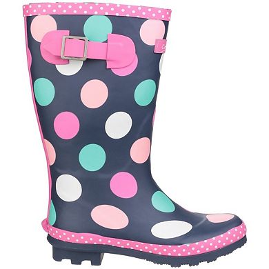 Cotswold Childrens Girls Dotty Spotted Wellington Boots