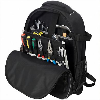 Tool Backpack, Oxford Multifunctional Tool Bag with Multi Pockets for Electricain, Mechanic, Plumbe