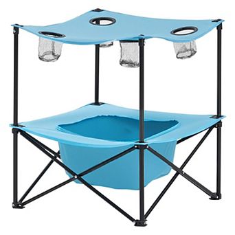 Folding Portable Camping Table Oxford Roll Up with Cup Holders