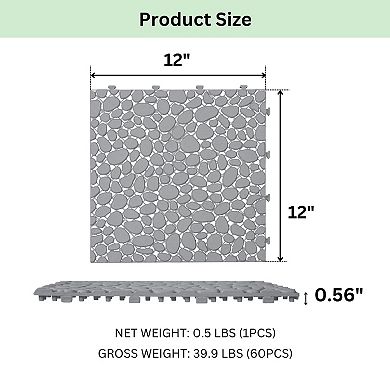 BAOURE Plastic Interlocking Deck Tiles Waterproof Anti Slip Patio And Bathroom Flooring
