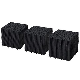 BAOURE Plastic Interlocking Deck Tiles Waterproof Anti Slip Patio And Bathroom Flooring