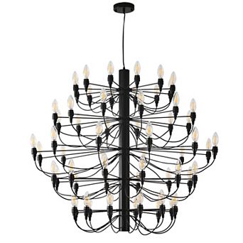 Modern 60-Light Multi-Tiered Metal Chandelier, Large 40" Grand Statement Foyer Lighting
