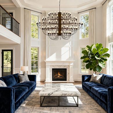 Modern 125-Light Pinecone Tiered Chandelier, 79" Colossal Metal High Ceiling Statement Light
