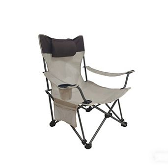 BAOURE Folding Camping Chair with Footrest and Adjustable Recline Side Pocket and Cup Holder