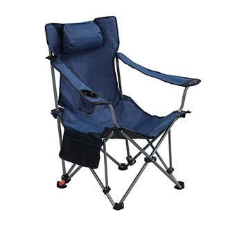 BAOURE Folding Camping Chair with Footrest and Adjustable Recline Side Pocket and Cup Holder