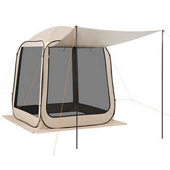 BAOURE Steel Frame 6 By 6 Foot 4 To 6 Person Pop Up Screen House Tent For Outdoor Backyard Patio