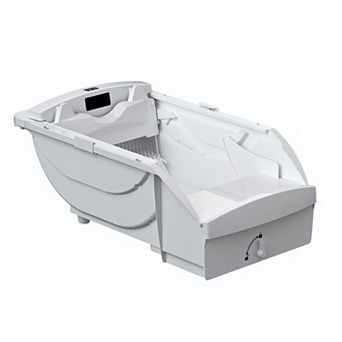 BAOURE ABS Cream White Wide Opening Hooded Automatic Self Cleaning Smart Cat Litter Box With Wifi