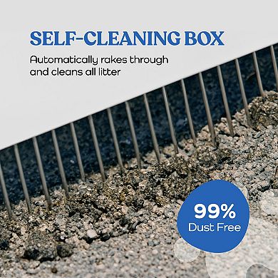 BAOURE ABS Cream White Wide Opening Hooded Automatic Self Cleaning Smart Cat Litter Box With Wifi
