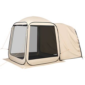 BAOURE Steel Frame 6 By 6 Foot 4 To 6 Person Pop Up Beige Screen House Tent For Outdoor Camping