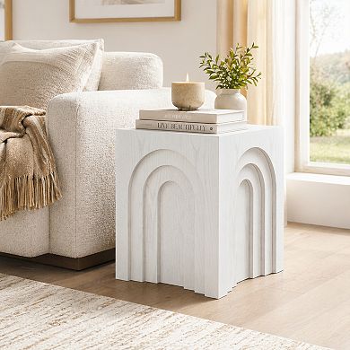 BAOURE MDF Mid Century Modern Side End Accent Table Bedside Table for Living Room Use