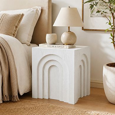 BAOURE MDF Mid Century Modern Side End Accent Table Bedside Table for Living Room Use