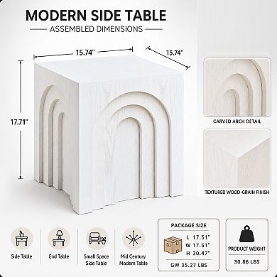 BAOURE MDF Mid Century Modern Side End Accent Table Bedside Table for Living Room Use