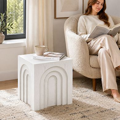 BAOURE MDF Mid Century Modern Side End Accent Table Bedside Table for Living Room Use
