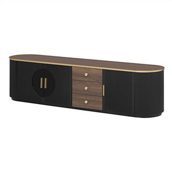 BAOURE MDF Minimalist TV Stand with Storage Drawers and Cabinets for Living Room